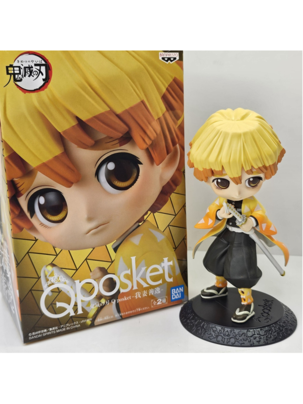 Demon Slayer Zenitsu Agatsuma Q Posket Banpresto Bandai Figure A w/ Box